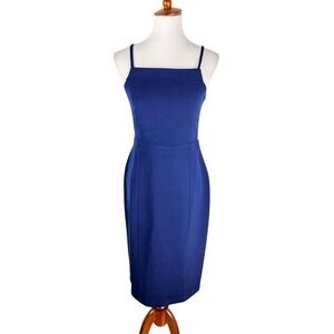 NWT Harlyn Square Neck Spaghetti Strap Bodycon Dress Small Navy Work Corpcore